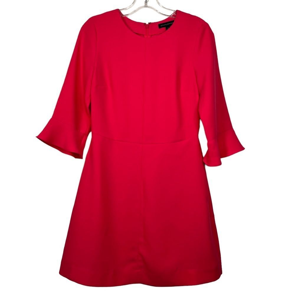 Banana Republic Modest Bright Pink Dress Knee Length Sz 3